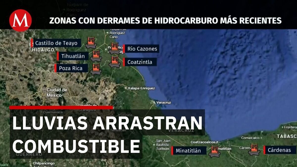 Derrames de hidrocarburos en Veracruz afectan seis municipios tras lluvias