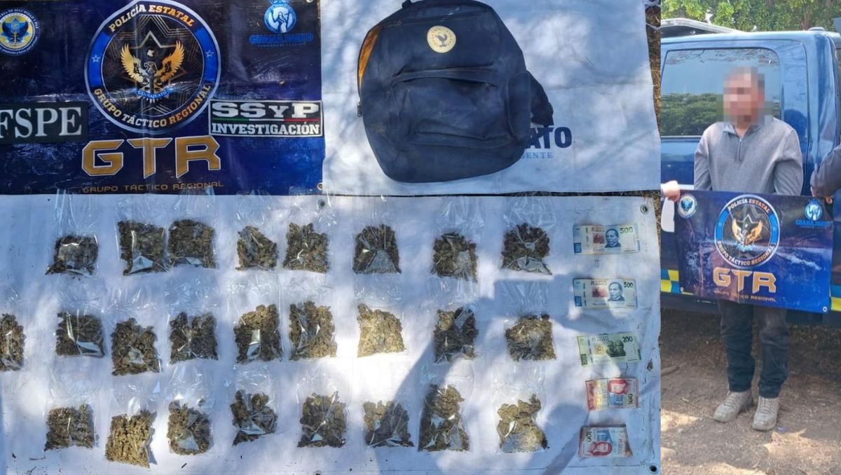 Detienen en Silao a distribuidor de droga; llevaba más de 650 dosis
