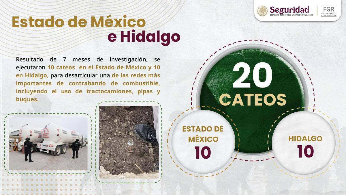 Se realizaron 20 cateos en Estado de México e Hidalgo. | Especial