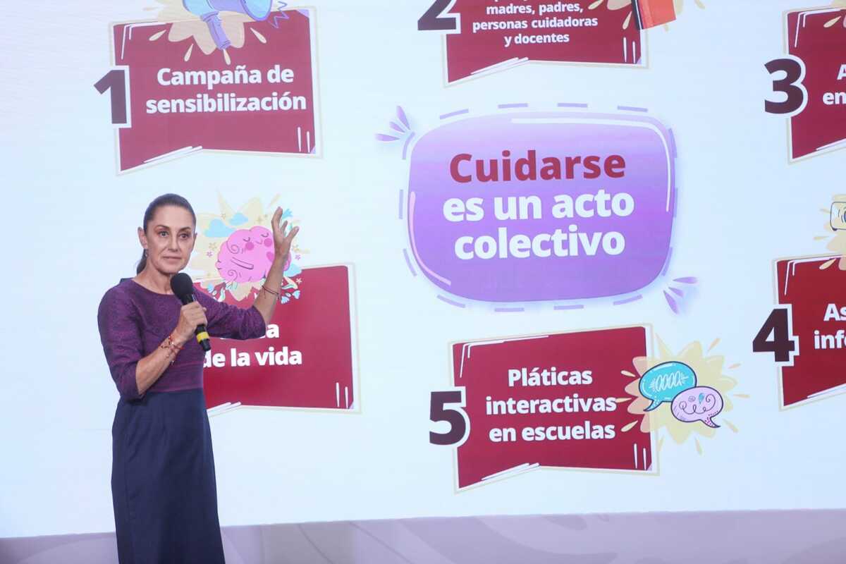 Sheinbaum presenta los ejes de la estrategia de salud mental para adolescentes mexicanos. | Foto: Araceli López