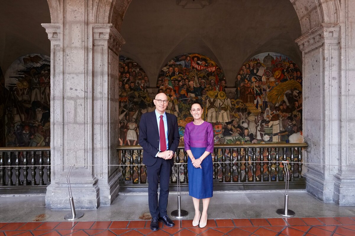 Sheinbaum se reunió con Volker Türk, Alto Comisionado de las Naciones Unidas para los Derechos Humanos. | Foto: X