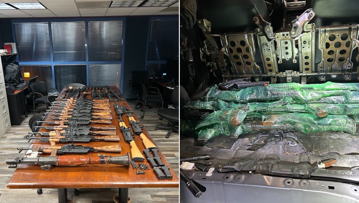 Las armas estaban escondidas en un vehículo que intentó llegar a México. | Foto: CBP
