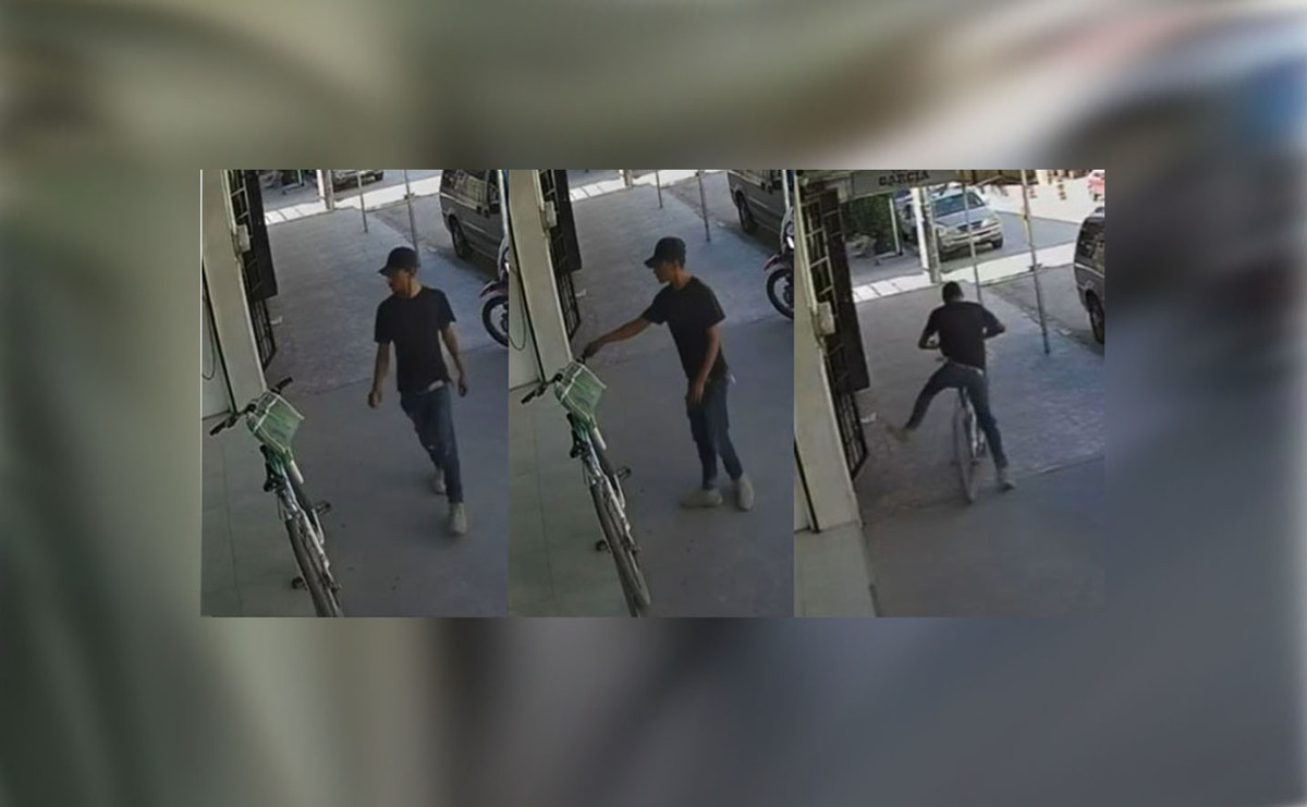 Hombre iba caminando por la calle y luego se lleva la bicicleta de las afueras de un local de San Pedro | Especial