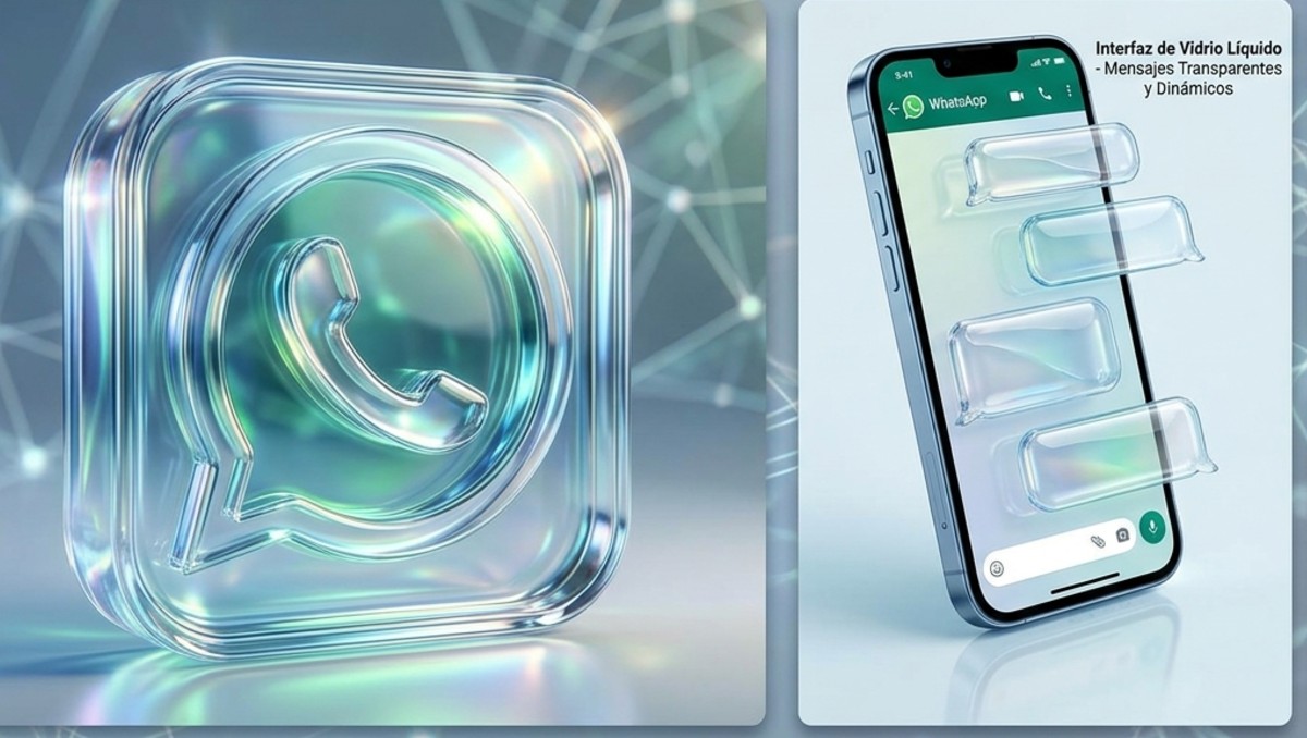 WhatsApp Liquid Glass, nueva actualización visual que busca modernizar la interfaz de la aplicación de mensajería. | FOTO: MILENIO