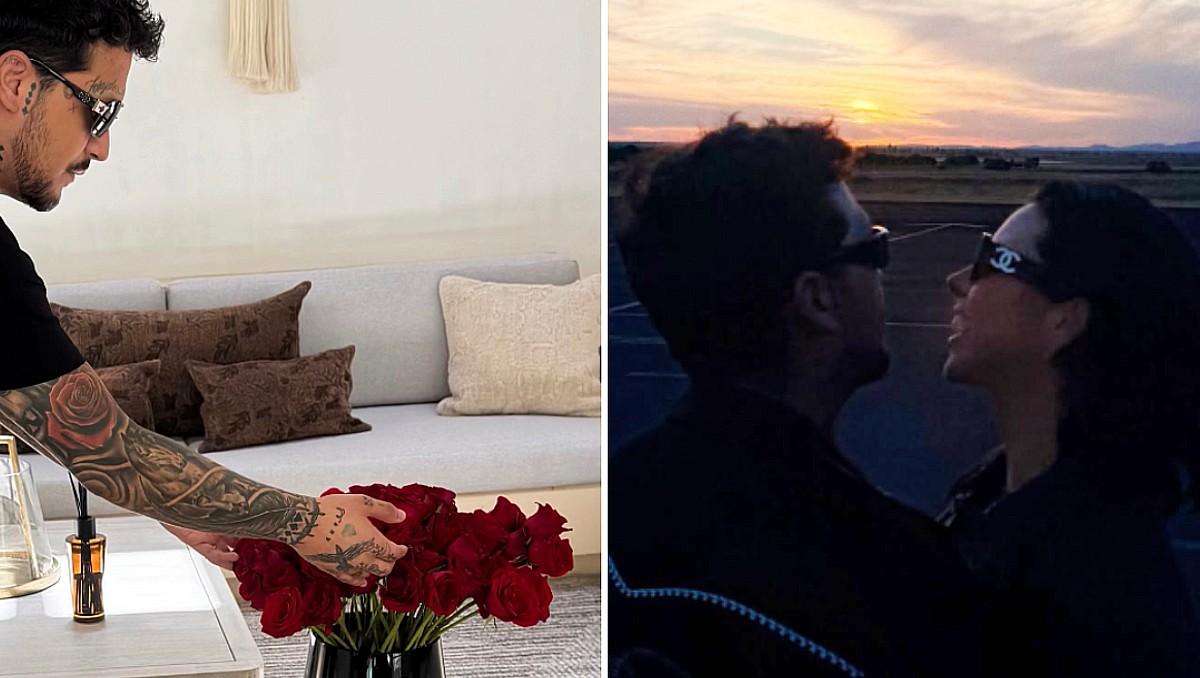 Christian Nodal presume los ramos de rosas rojas que recibió en La Feria de Aguascalientes |IG