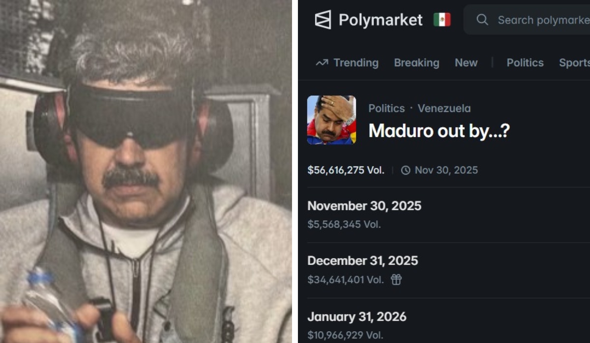 En Polymarket se permitía apostar en múltiples predicciones relacionadas con Maduro | Foto: Especial