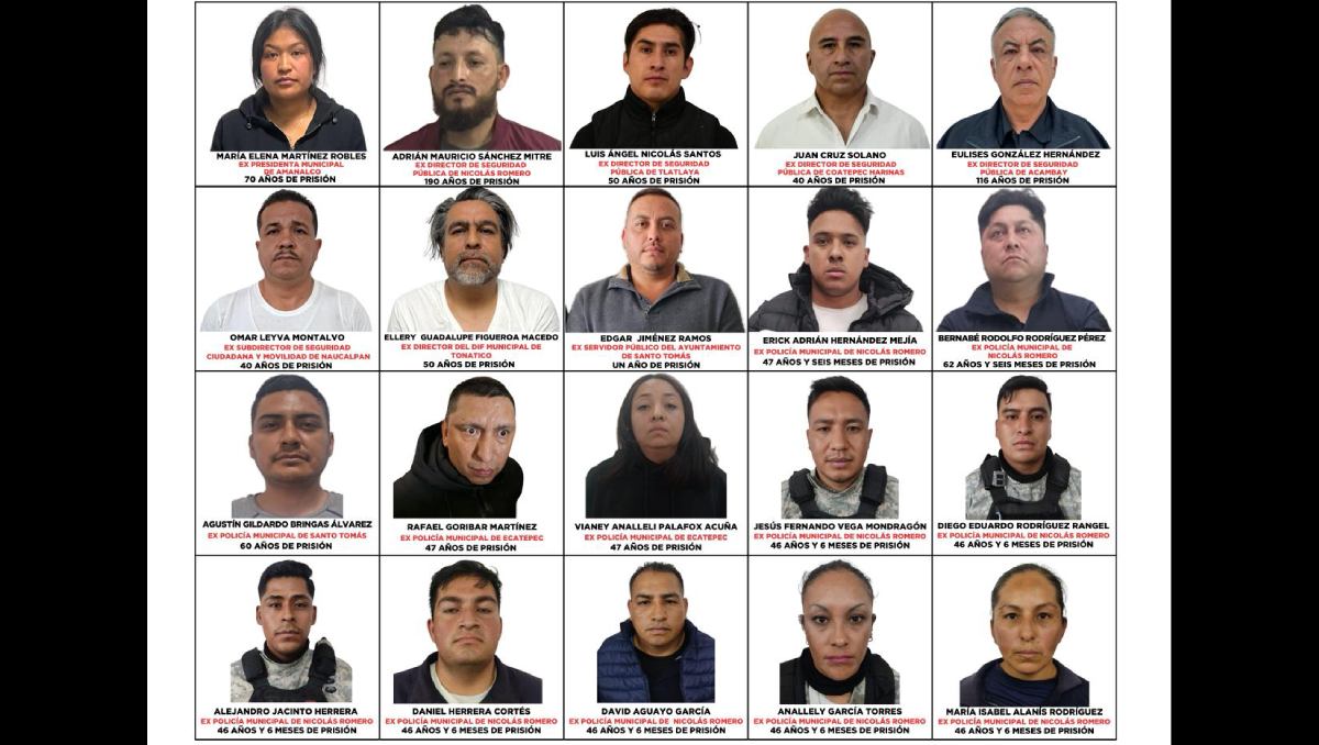 Veinte personas, consideradas objetivos prioritarios en el Estado de México, fueron sentenciadas. | Foto: Especial