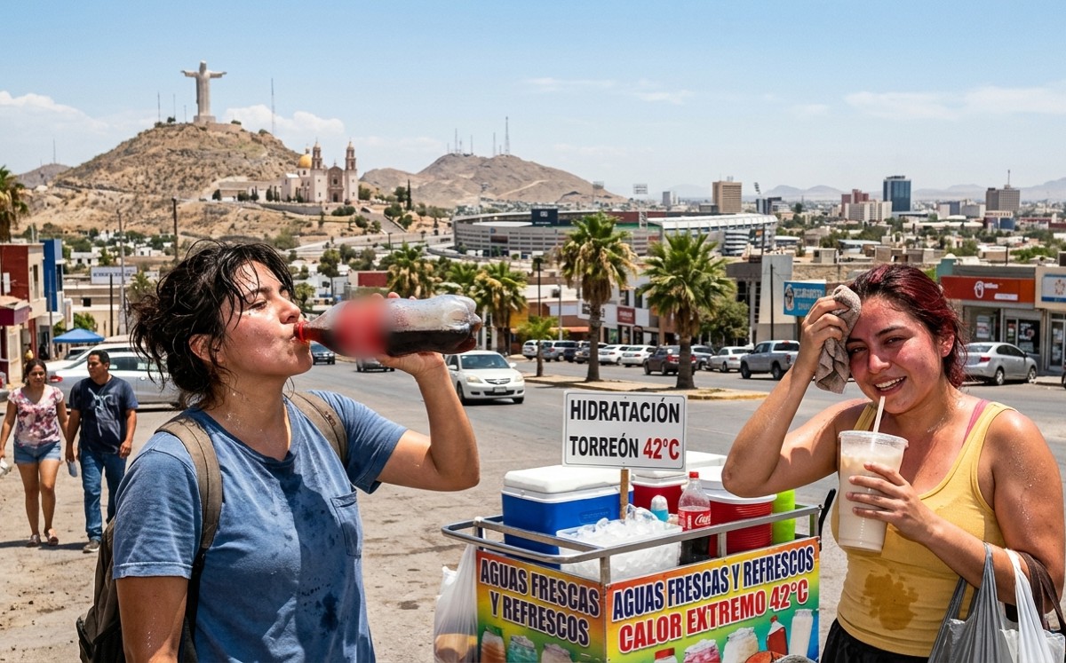 Altas temperaturas en La Laguna. | Foto: Generada con IA