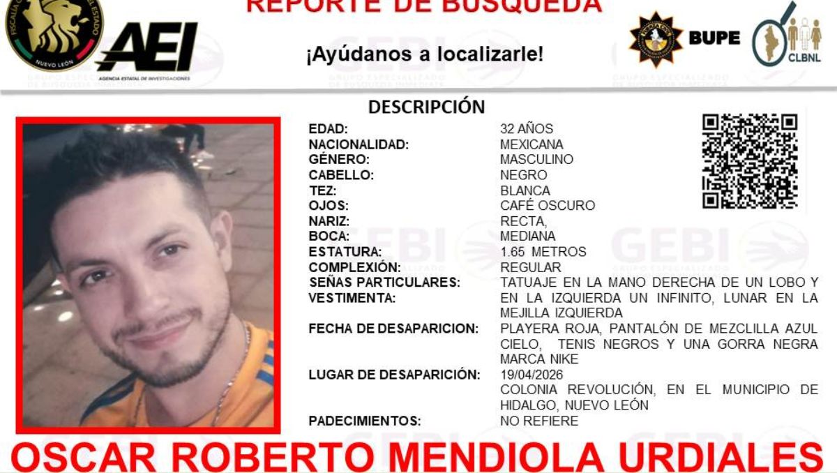 Oscar Roberto fue visto por última vez el pasado 19 de abril | Especial