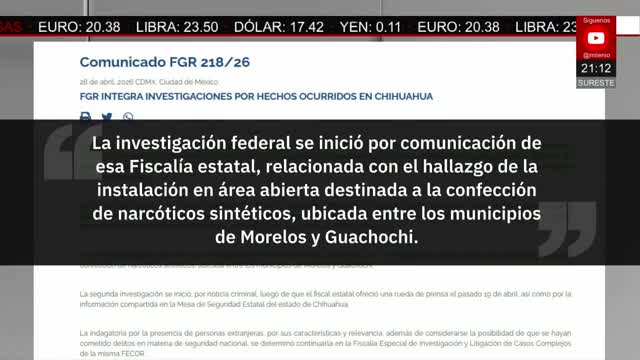La FGR abre investigaciones por operativo con EU en Chihuahua | Pedro Gamboa, 28 de abril de 2026