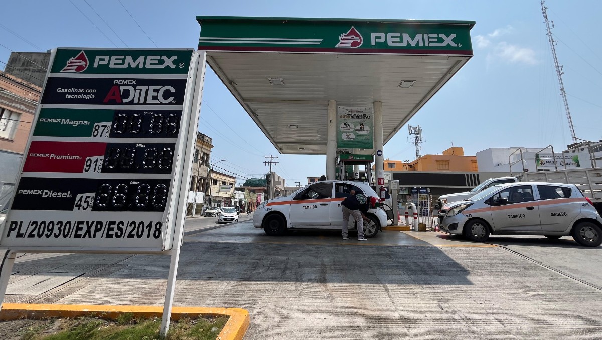Gasolinera de Pemex en Tampico, Tamaulipas. (Yazmín Sánchez)