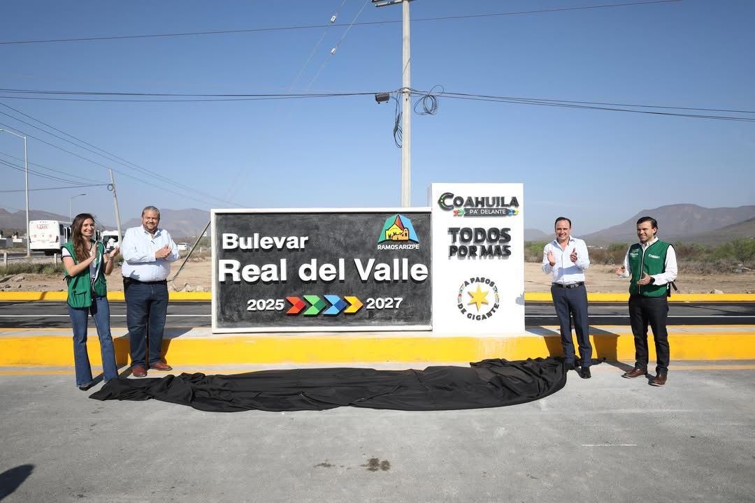 Gobernador de Coahuila inaugura carretera Real del Valle-Los Pinos.| Especial.