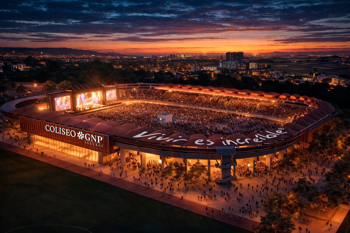 Proyección del nuevo Coliseo GNP. (Cortesía)