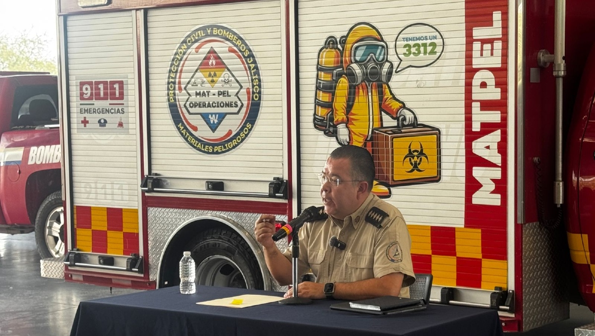 Sergio Ramírez López, director de Protección Civil de Jalisco, informó sobre las acciones a seguir en el Macro Simulacro (Foto: Usi Toledo)