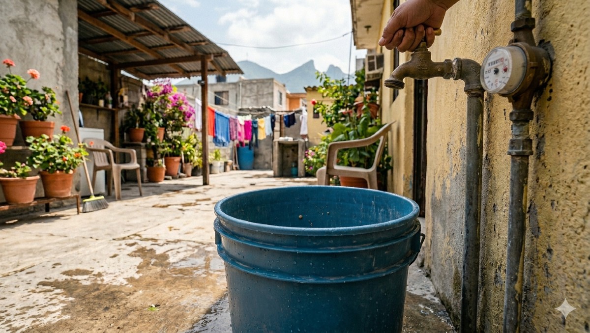 Cortes de agua en Monterrey | Imagen generada con IA