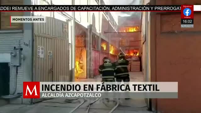 Registran intenso incendio en fábrica textil de la CdMx | Milenio Noticias, 29 de abril de 2026