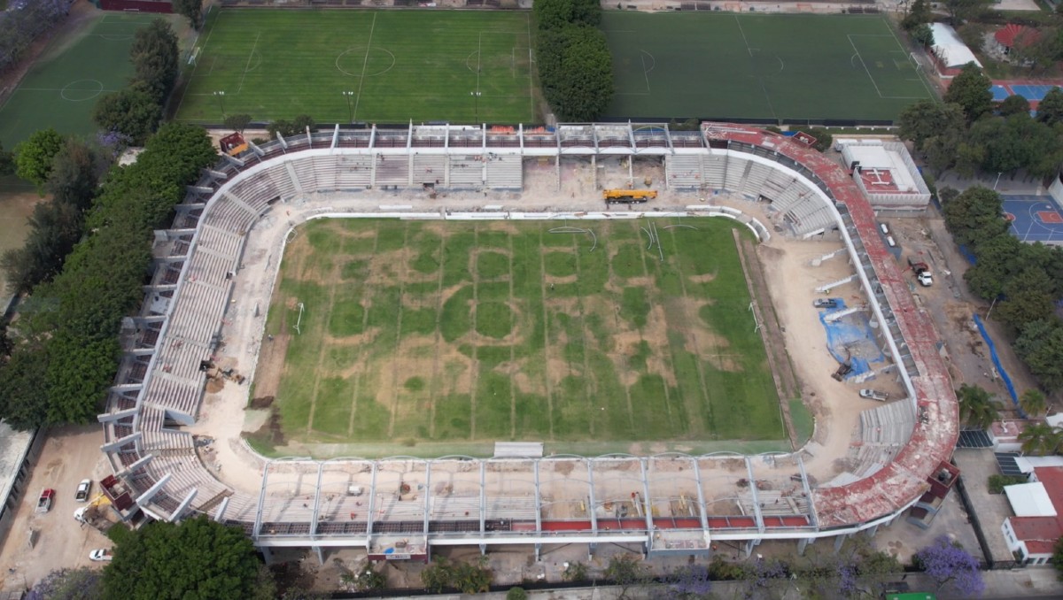 Vista actual del Estadio 3 de Marzo, que se encuentra en remodelación (Israel Díaz)