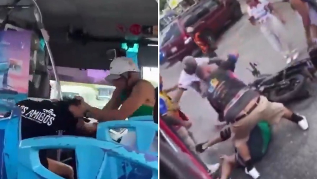 Hombre es captado golpeando a una mujer en el transporte público
