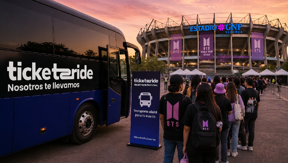 Ticket2Ride para BTS en México | Imagen creada con IA