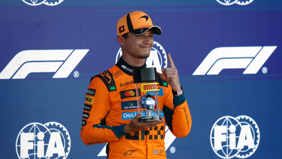 Lando Norris se queda con la pole para la carrera sprint en el GP de Miami; 'Checo' Pérez fue eliminado en primera ronda (Reuters)