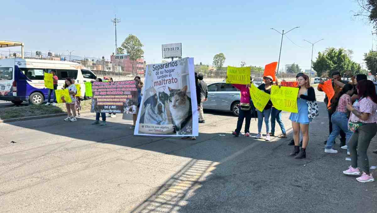 Vecinos de Ciudad Azteca protestan y bloquean Avenida Central por animales retirados en cateo. Foto: Especial