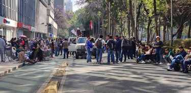 Protesta de la CNTE en Paseo de la Reforma en el tercer día de paro nacional de marzo 2026.