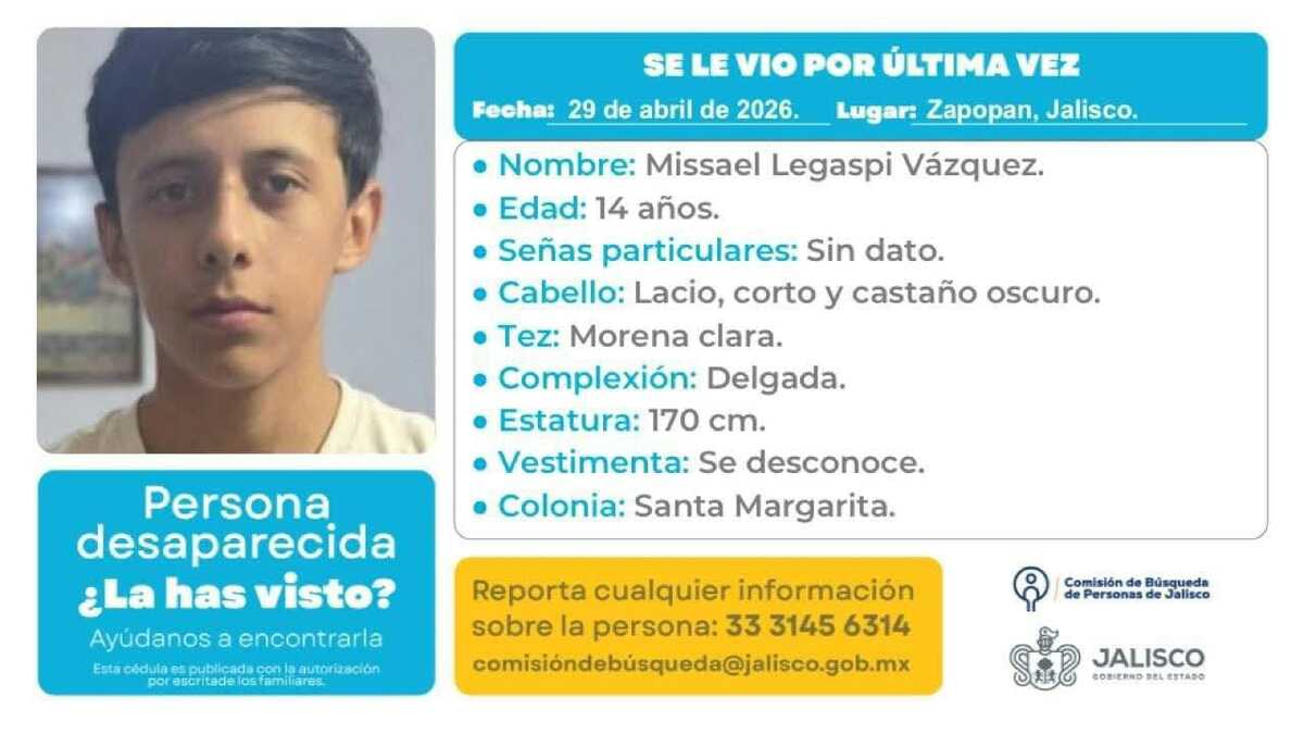 Ficha de búsqueda de Missael Legaspi. (Cortesía)