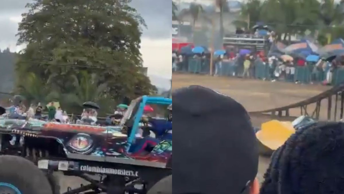 En el incidente se vio involucrado un vehículo tipo Monster Truck. | Captura de pantalla
