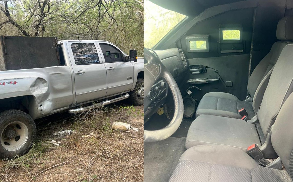 Aseguran camioneta con blindaje artesanal en Reynosa; estaba oculta en brecha. | SSPT