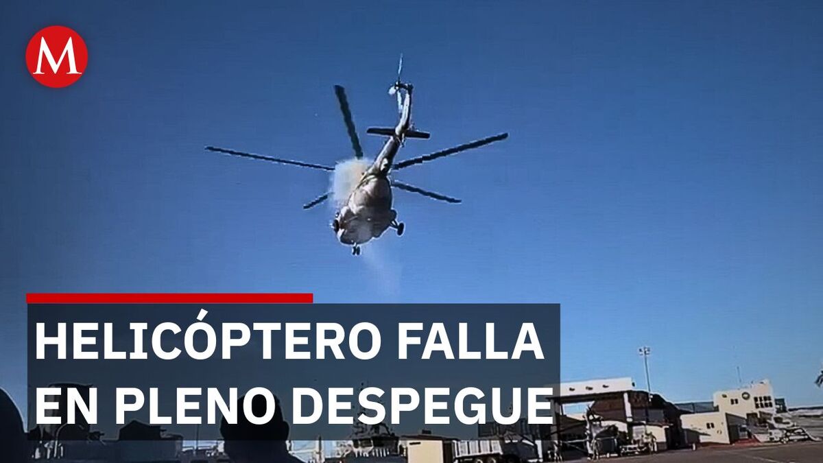 Falla en motor obliga aterrizaje de helicóptero en Mazatlán