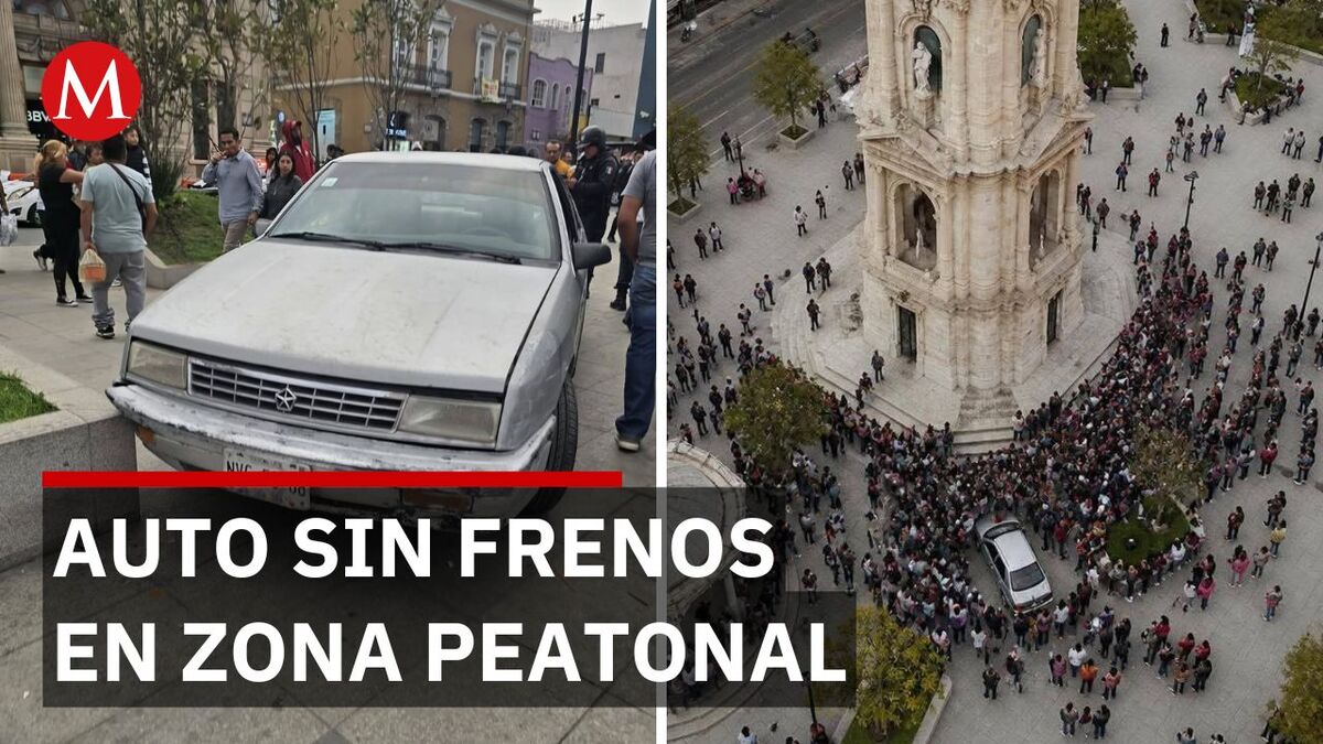 ¡Pánico en Pachuca! Conductor invade plaza del Reloj Monumental; es detenido