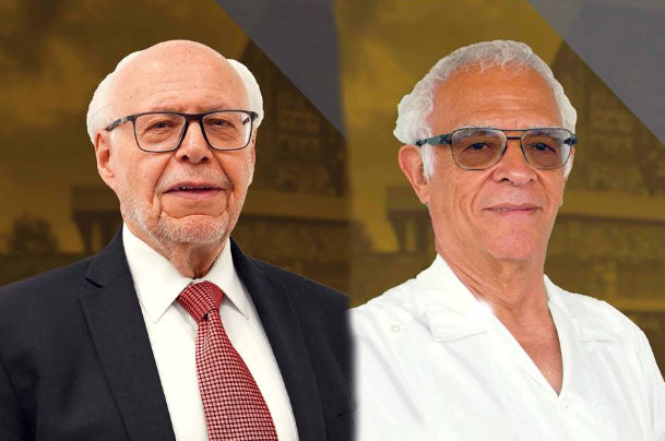 José Narro Robles y Juan Mora Catlett, ambos profesores con una gran trayectoria dentro y fuera de la UNAM. | Foto: Gaceta UNAM