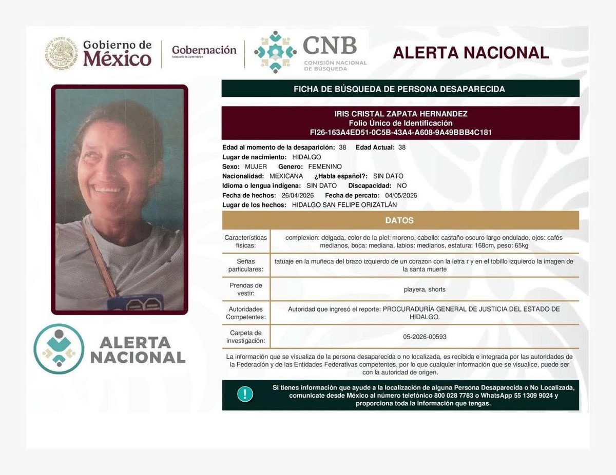Buscan a Iris Cristal Zapata Hernández: desapareció en San Felipe Orizatlán