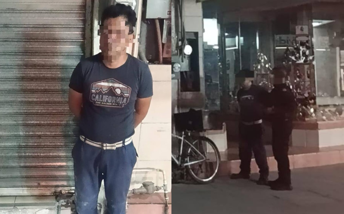 Hombre es descubierto intentando ingresar a tienda de telefonía en Victoria. | Vocería de Seguridad Tamaulipas