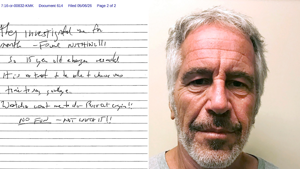Supuesta nota de suicidio de Jeffrey Epstein. | AP