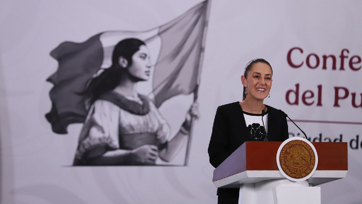 Claudia Sheinbaum Pardo durante su conferencia matutina en Palacio Nacional. |  Foto: Octavio Hoyos.