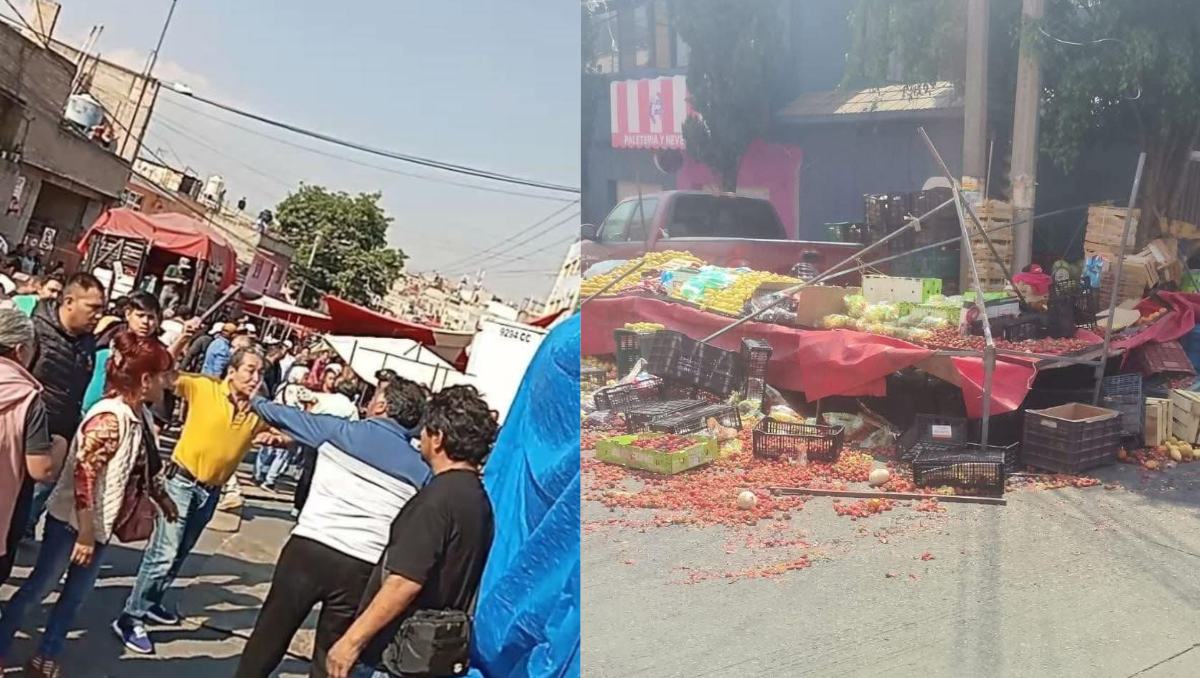 Comerciantes de Naucalpan no pudieron instalar sus puestos tras operativo de Seguridad Pública. Foto: Especial
