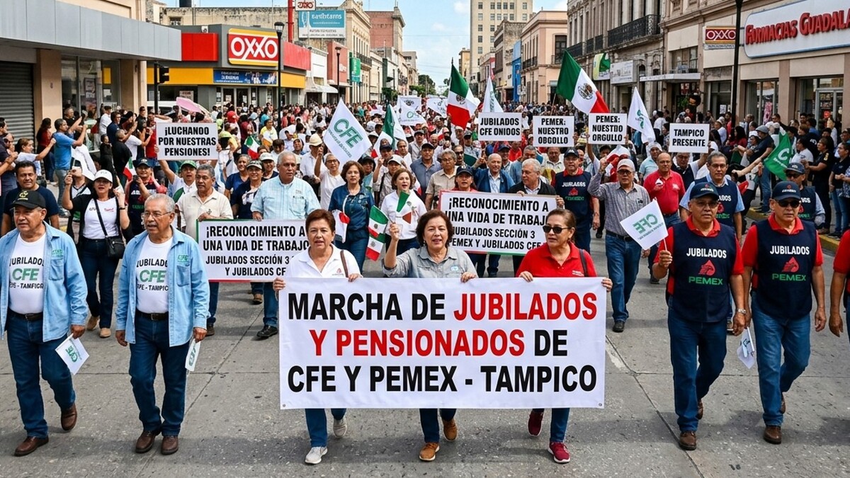 Marcha de jubilados de CFE y Pemex en Tampico: cuándo y dónde será