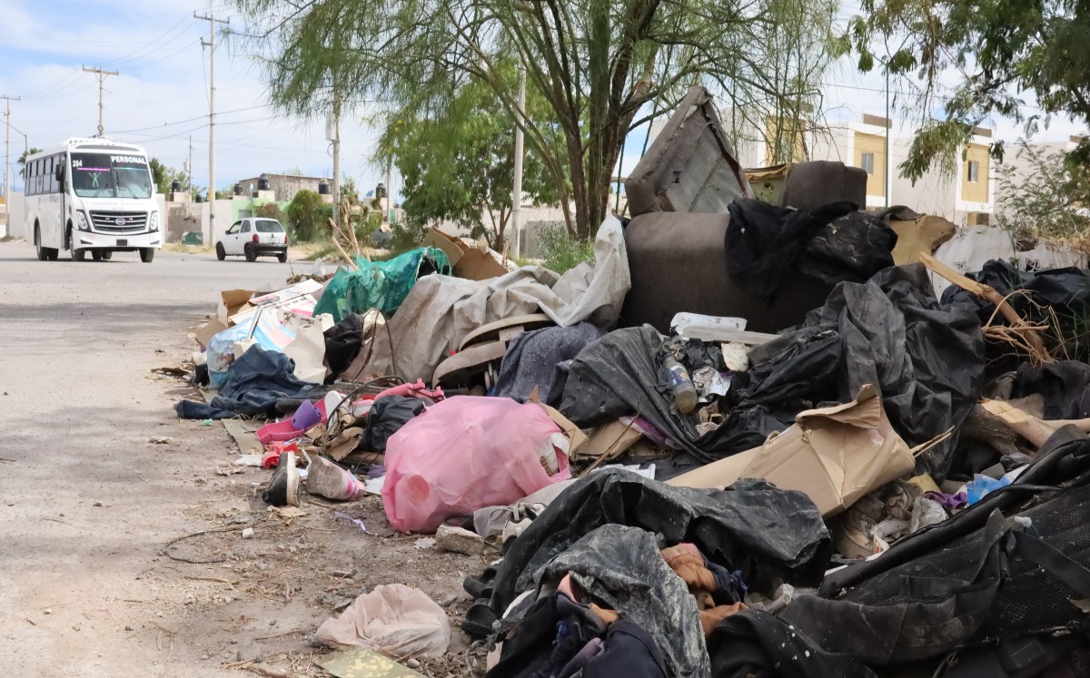 A pesar de la recolección que se hace en domicilios de Torreón, la gente sigue tirando basura en terrenos baldíos  | Verónica Rivera