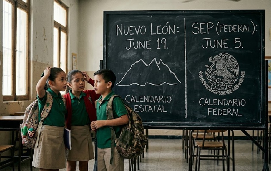 Mientras que la SEP a nivel federal marca el fin de cursos para el 5 de junio, el calendario estatal se extiende hasta el 19 del mismo mes. | Gemini