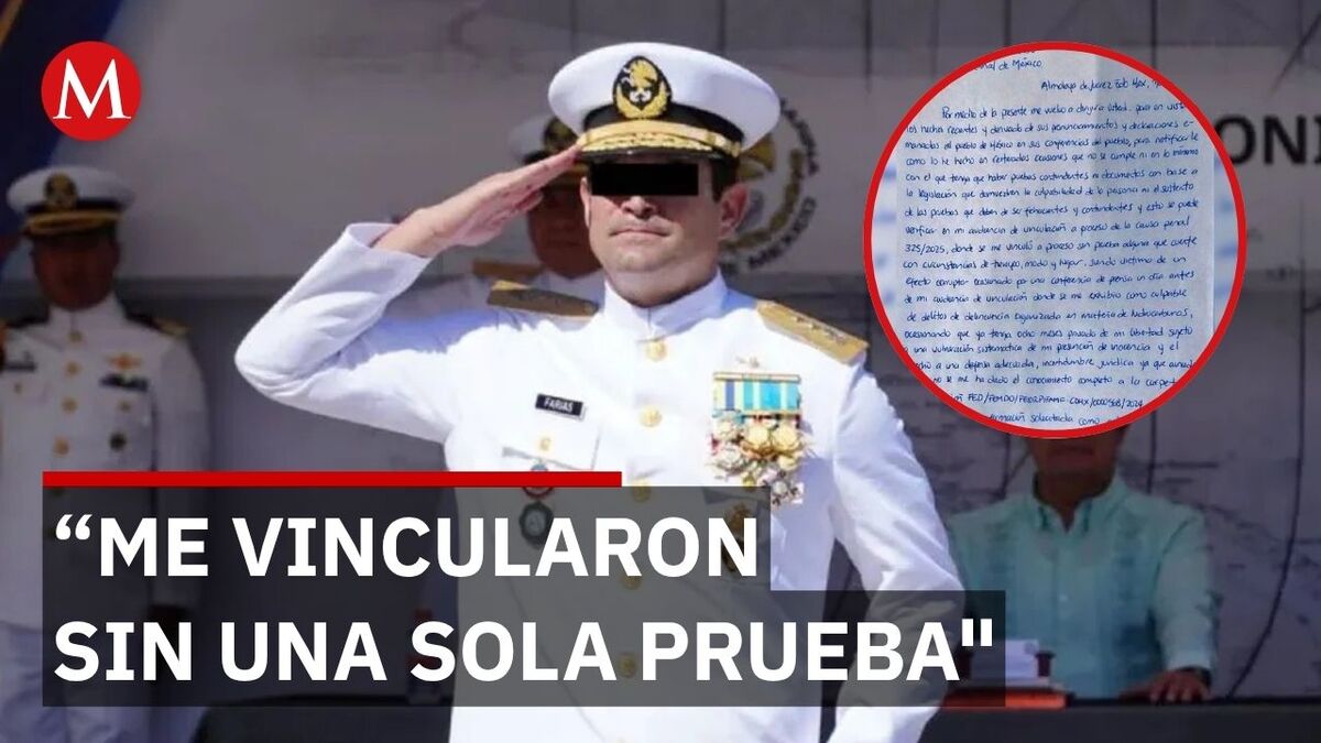 Vicealmirante ligado a huachicol envía carta a Sheinbaum desde prisión