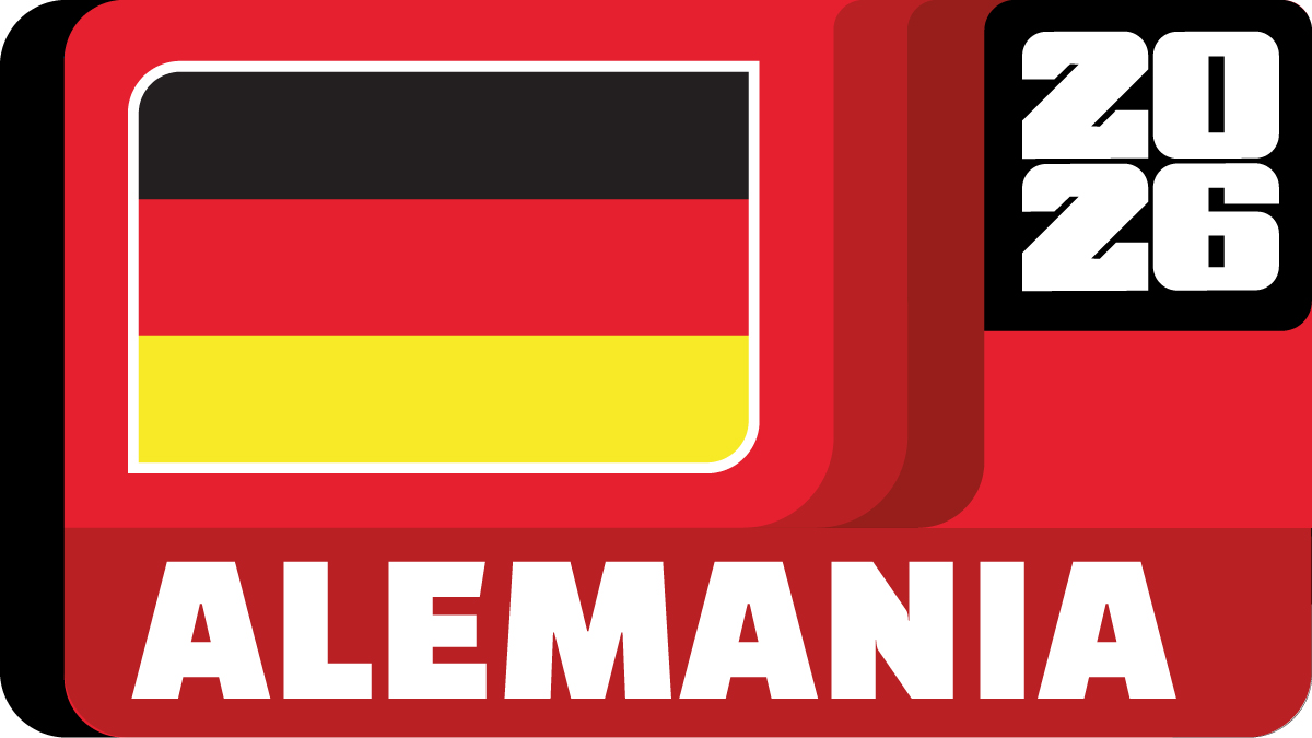 La bandera de la Die Mannschaft, la Selección de Alemania y sus cuatro títulos mundiales, en el Mundial 2026. (La Afición)