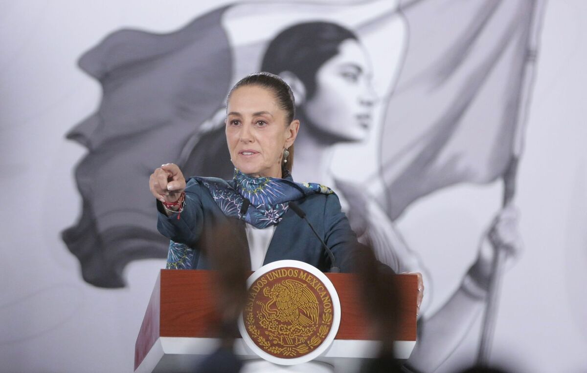 Claudia Sheinbaum en la conferencia de Palacio Nacional. | Foto: Ariel Ojeda