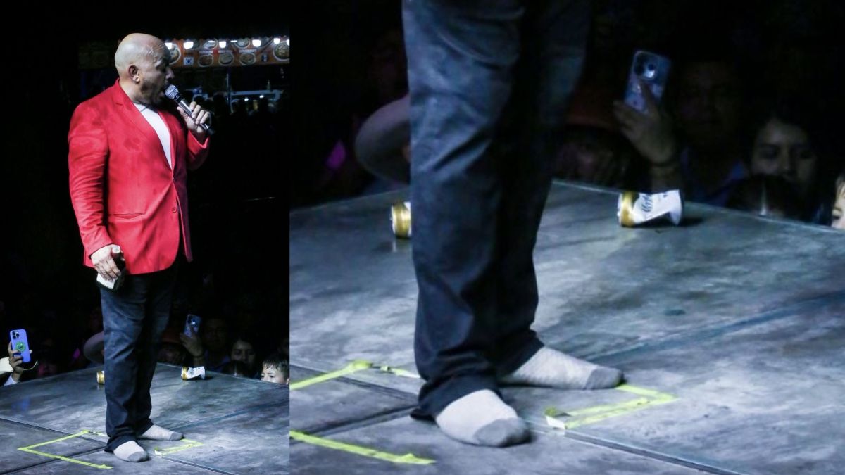 ¡Descalzo! Lupillo Rivera vive robo de sus botas en pleno concierto