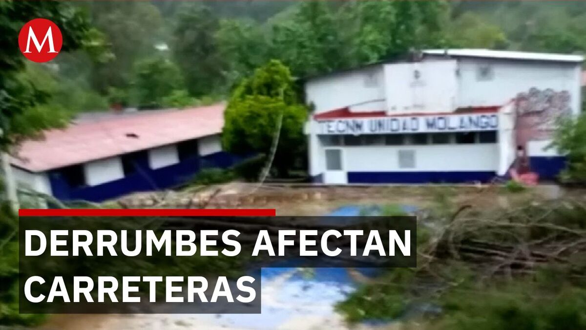 Las fuertes lluvias provocan derrumbes y el colapso de calles en la Sierra de Hidalgo