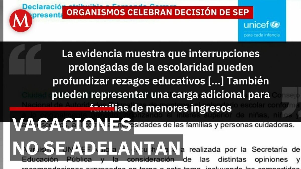 Unión Nacional de Padres de Familia y UNICEF respaldan el calendario escolar original