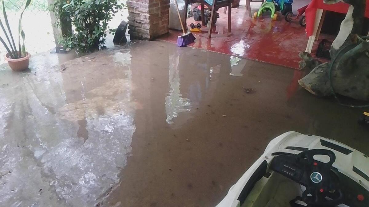 Viviendas inundadas por lluvias en Hidalgo. (Cortesía)