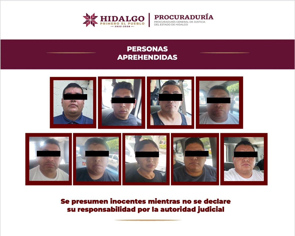Caen nueve policías de Progreso de Obregón, Hidalgo,  por presunto homicidio y lesiones. (Cortesía)