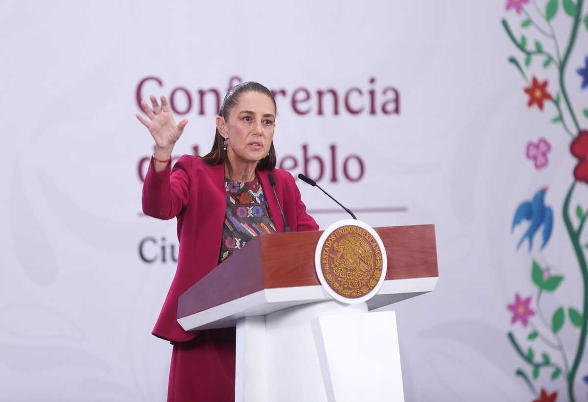 Claudia Sheinbaum en 'La mañanera del Pueblo' desde Palacio0 Nacional. | Foto: Araceli López