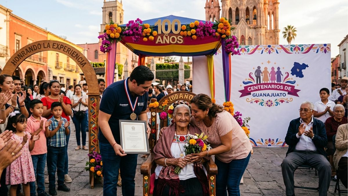 Lanzan convocatoria “Centenarios de Guanajuato” para localizar y honrar adultos mayores de 100 años | Imagen generada con IA
